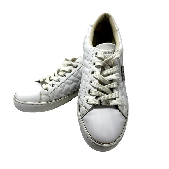 Guess GGGretchy White Quilted Sneakers Quiet Luxury Y2K Clean Girl Aesthetic 9.5 - Picture 2 of 10